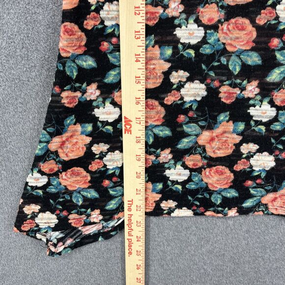 Soprano Tank Top Womens Small Black Floral Rose Y2K Sleeveless Camisole USA - Picture 6 of 14